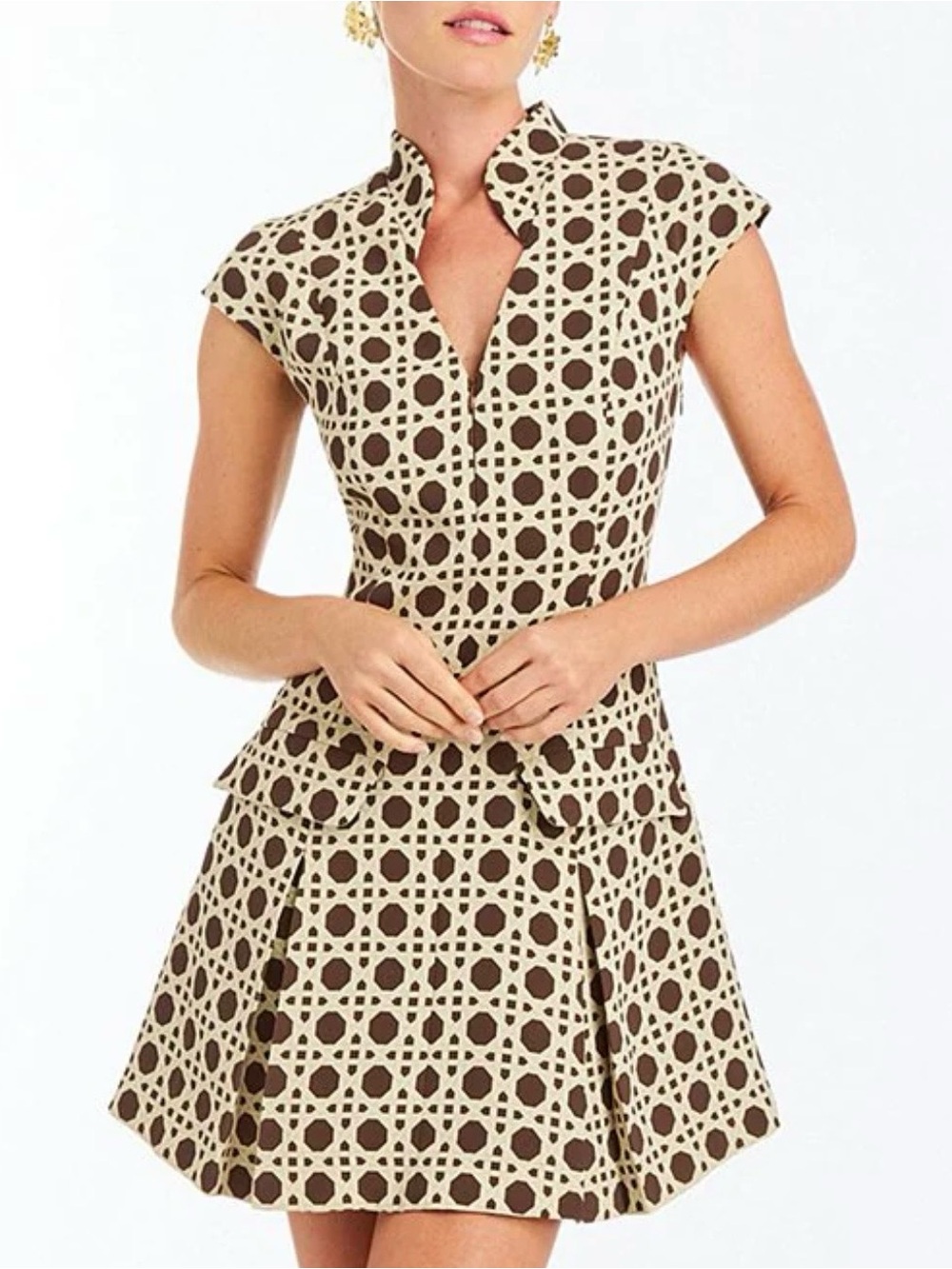 Mestiza New York Tianna Mini Dress in Solihiyah Brown Cane Size 6